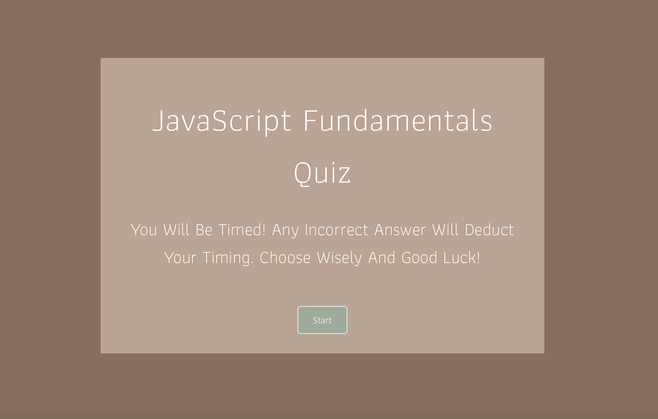 Image of JS Quiz Site With Link